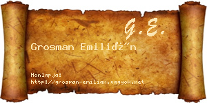 Grosman Emilián névjegykártya
